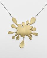 Suzan Rezac. "Gold Splash". 18K gold, oxidized silver, platinum