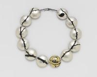Suzan Rezac. Jewelry. Inlay. "A Dozen Roses" . Reversible necklace. Brass, shakudo, 18K gold, shibuichi, silver.