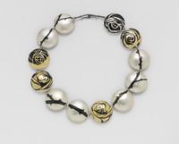 Suzan Rezac. Jewelry. Inlay. "A Dozen Roses" . Reversible necklace. Brass, shakudo, 18K gold, shibuichi, silver.