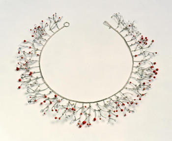 Suzan Rezac. Necklace: platinum, silver, glass