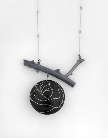 Suzan Rezac. Jewelry. Inlay. "Silver Rose". Silver, shakudo, platinum