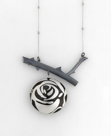 Suzan Rezac. Jewelry. Inlay. "Silver Rose". Silver, shakudo, platinum